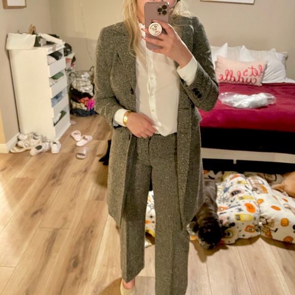 Womens 2pc Bebe Tweed Jacket + Pant Suit - Picture 5 of 13